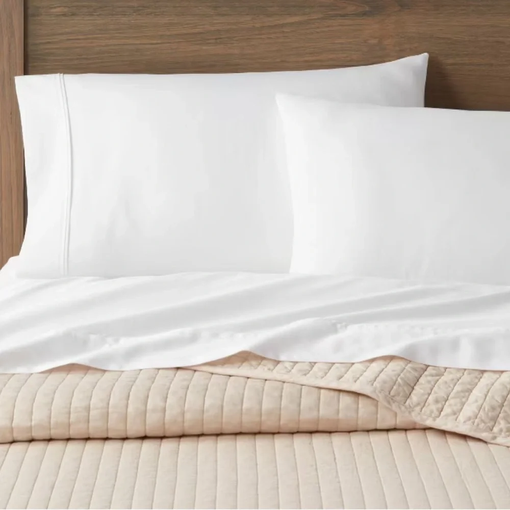 Full/Queen Washed Cotton Sateen Quilt Khaki - Threshold